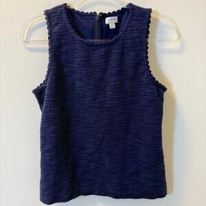 J.Crew Navy Sleeveless Textured Top Women’s Medium